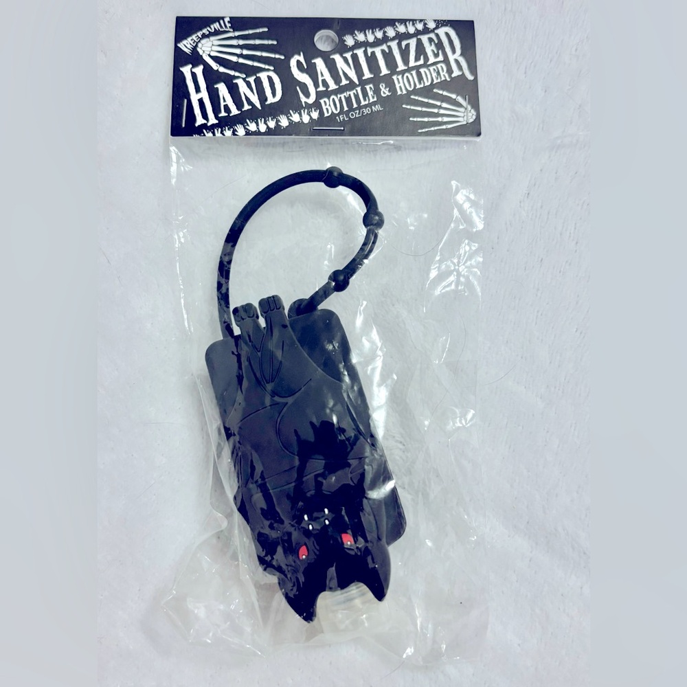 Kreepsville Bat hand sanitizer/lotion holder with refillable bottle.  New!